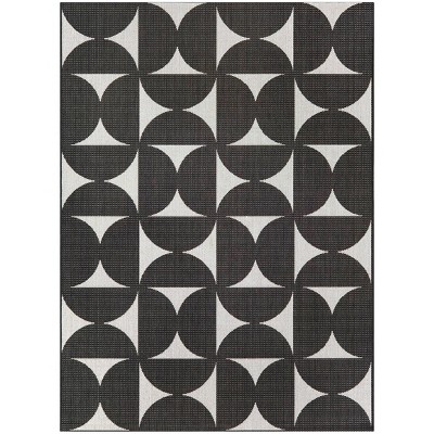 Camille Modern Geometric Rectangular Indoor/Outdoor Rug Black - Balta Rugs