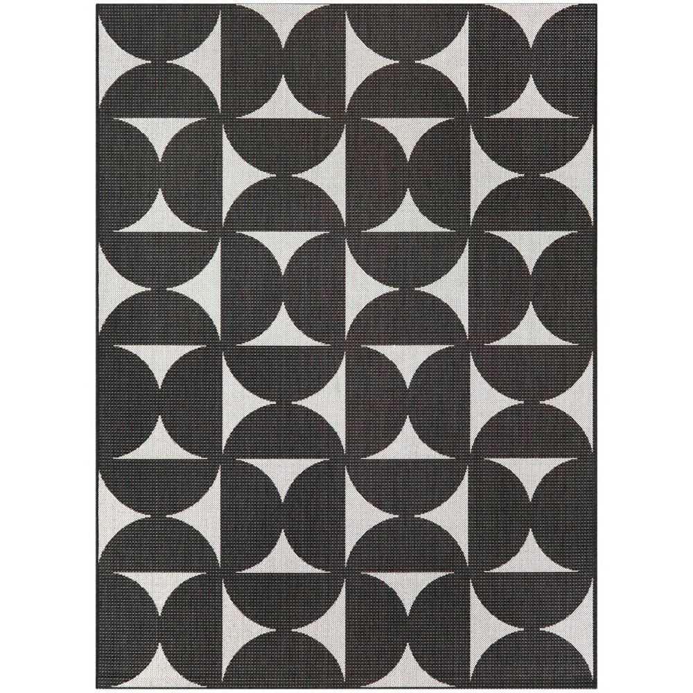 Photos - Area Rug 7'10" x 10' Camille Modern Geometric Rectangular Indoor/Outdoor Rug Black