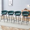 Infurnic Patio Counter and Bar Stools Soft 4 Sets, Suitable for Restaurant and Bar Use, Casual Seating in Living Room, Green, 20.4"*15"*34.6" - 2 of 4
