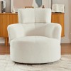 APRILSOUL 360 Swivel Upholstered Accent Barrel Sofa Chair with Adjustable Headrest for Living Room, Bedroom, Office and Hotel - 3 of 4