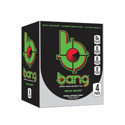 BANG Sour Heads Energy Drink - 4pk/16 fl oz Can