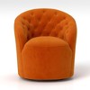 SEYNAR Modern Velvet Upholstered 360 Degree Swivel Barrel Chair with Button Tufted Back Set of 2 - 2 of 4