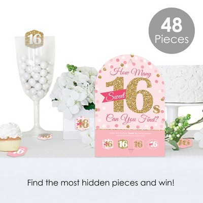 Sweet 16 Scavenger Hunt Game – Hide & Find Party Game With 48 Pieces