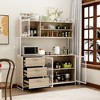 Hitow Kitchen Cabinet Wooden Buffet Sideboard Metal Door 3 Drawer Rack Worktop - 3 of 4