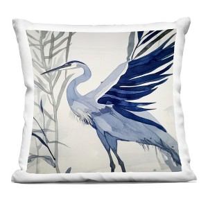 Stupell Industries Whimsical Blue Heron Indoor Decorative Throw Pillow, 18 x 18 - 1 of 3