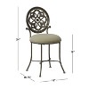 19" Marsala Metal Vanity Stool Antiqued Gray/Cream - Hillsdale Furniture: Pewter Finish - 3 of 4