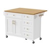 JUJABU 52'' Embossed Texture Kitchen Island with Spice Rack, Drop Leaf and Adjustable Shelf - 2 of 4