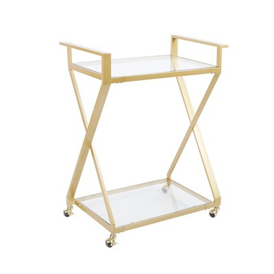 Regina Gold X Frame 2 Tier Serving Cart Gold - Silverwood