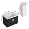 SEVOBAL Bathroom Vanities 28 Inch Wall Mounted Bathroom Vanity With Ceramic Sink Soft Close Doors for Bathroom, Black, 27.8"*18.5"*20.7" - 3 of 4
