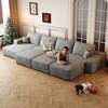 135 Inch Camel Modular Cloud Sofa with 3 Ottomans for Apartment Living Room (Plush Corduroy Fabric) - 2 of 4
