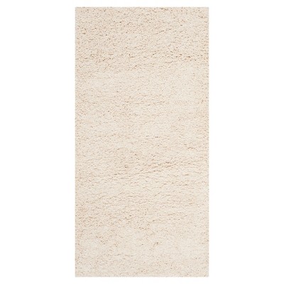 Ivory Solid Shag/Flokati Loomed Accent Rug - (2'x4') - Safavieh