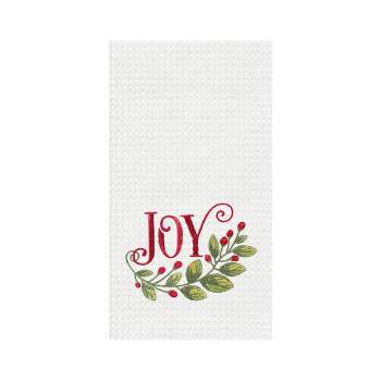 C&F Home Joy Garland Embroidered Waffle Weave Kitchen Towel