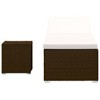 vidaXL Sun Lounger with Cushion and Tea Table Poly Rattan Brown - 3 of 4