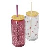 Zak Designs 2pc 20 fl oz Glass Hadley Tumblers with Lid and Straw - 3 of 4