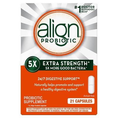 Align 5X Extra Strength Probiotic Supplement Capsules 21ct