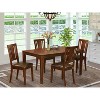 HomeStock 5-Piece Rectangle Mahogany Finish Solid Wood Top Dining table with 4 Chairs - 2 of 4