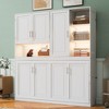 TiramisuBest Twin Size Wall Murphy Bed with Top Cabinet, Shelves ,Space Saving Foldable Bed with Light & USB - 4 of 4