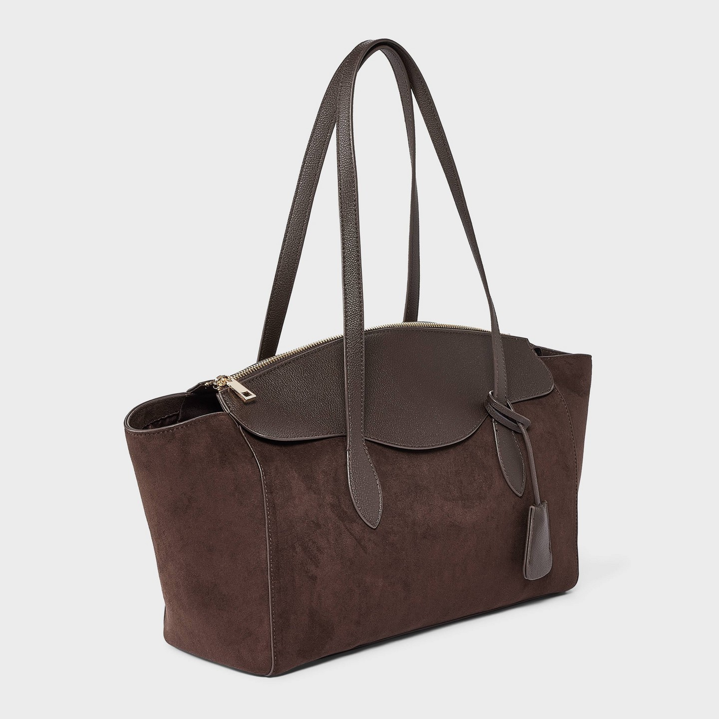 Сумка A New Day Faux Suede Large Winged Satchel, цвет: Коричневый — фото 3