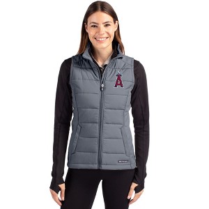 Los Angeles Angels Cutter & Buck Evoke Hybrid Softshell Recycled Womens Full Zip Vest - 1 of 1