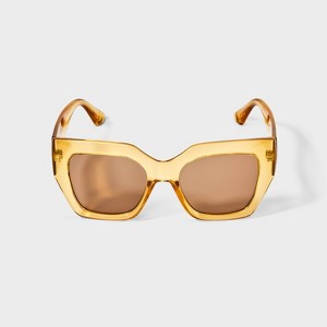 Women's Thick Square Sunglasses - A New Day™ Yellow - 1 of 2