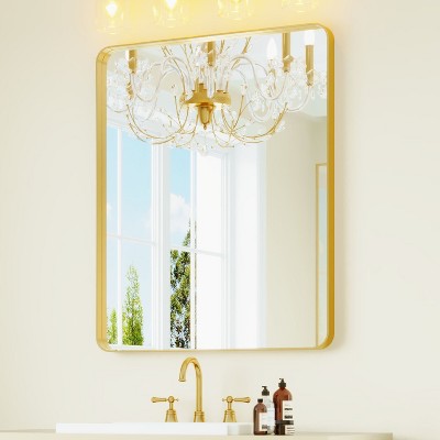 Wall-Mounted Mirror Rectangle Bathroom Vanity Mirrors Framed Mirrors Aluminum Framed Bathroom Mirror