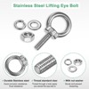 Unique Bargains Stainless Steel Durable Rust-Resistant Eyebolts with Nuts Washers Male Screw for Fastening 10 Pcs - 2 of 4