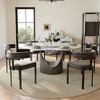 POVISON Modern Velvet Upholstered Dining Chairs Set of 2, Gray Side Chairs, Fully Assembled - 3 of 4