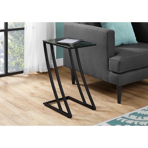 Monarch Specialties ACCENT TABLE - BLACK METAL WITH TEMPERED GLASS - 1 of 3