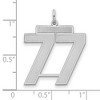 Black Bow Jewelry Sterling Silver, Jersey Collection, Large Number 77 Pendant - 2 of 4