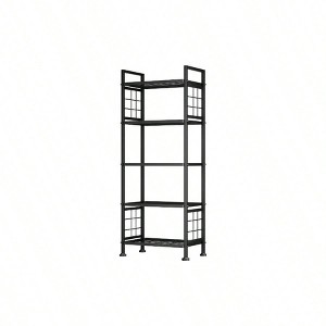 5 - Tier Heavy Duty Garage Shelving Unit 750 lb Capacity All - Carbon Steel Storage Rack Black Laundry Room Kitchen Pantry - 1 of 4