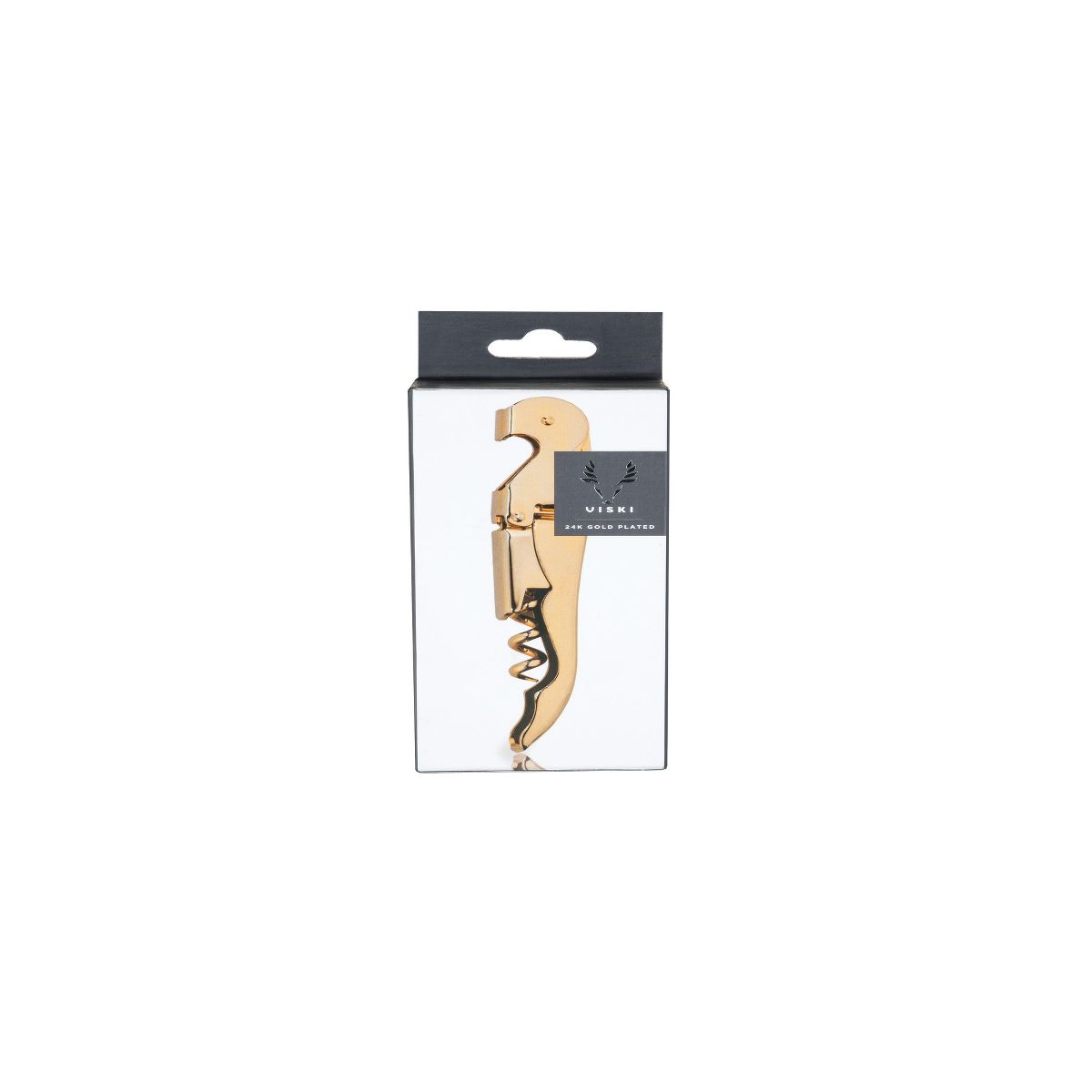 Viski 24k Gold Plated Signature Double Hinged Corkscrew Wine Opener with Foil Cutter, Wine Bottle Opener for Home Bar, Kitchen, Gifts for Wine Lovers - thumbnail 9