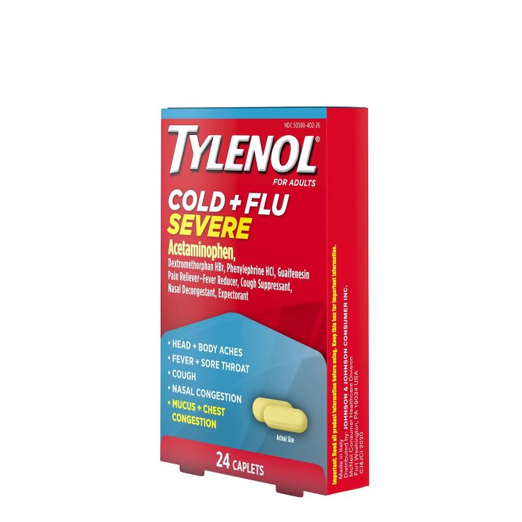 Tylenol Cold & Flu Severe Multi Symptom Caplets - Acetaminophen - 24ct, 5 of 9