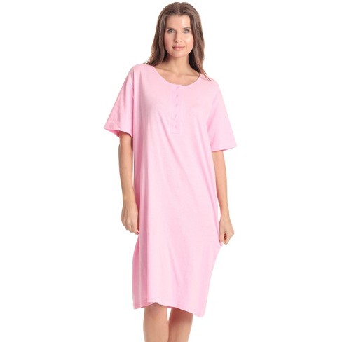 Just Love Womens Nightgown - Short Sleeve Henley Oversized Sleepwear Gown  4364-pur-2x : Target