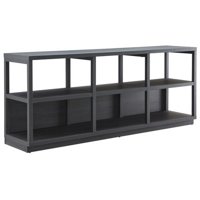 Charcoal Gray Modern MDF 68" TV Stand with Plinth Base