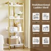 4 Tier Bookshelf, Gold Narrow Bookshelf, Small Bookshelf with Open Display Shelves, Bookcase for Bedroom Living Room Home Office - 4 of 4