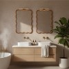 Spassway Sets of 2  Asymmetrical Rectangle Wall Mirrors Irregular Wood Frame Wall Mounted Vanity Mirror Decorative for Bedroom Bathroom - 4 of 4