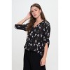 WEST K Women's Alexa Surplice V-Neck Rolltab Blouse - 2 of 4