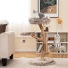 Angel Sar 4-Level Natural Pear Wood Cat Tree, 35.5 Inch Cat Tower with Jute Scratch Posts, Plush Perch and Hanging Ball - 2 of 4