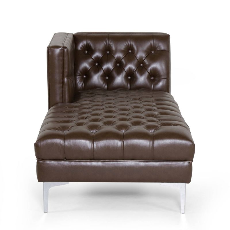 Tignall Contemporary Tufted One Armed Chaise Lounge - Christopher Knight Home, 5 of 12