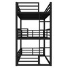 Kumasinova Metal Triple Bunk Bed, Heavy-Duty Steel Bed Frame with Full-Length Guardrails, Noise-Reducing Design for Shared Kids' Rooms/Guest Spaces - 3 of 4