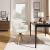 Art Leon Fabric Swivel Accent Office Chairs with Oak Wood Legs - 4 of 4