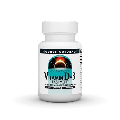 Vitamin D-3 2000 IU Fast Melt by Source Naturals, Inc.  -  120 Sublingual Tablet