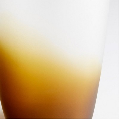 Handmade Gradient Amber and White Glass Table Vase