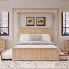 Queen Size 4 Poster Canopy Platform Bed with Trundle and 3 Drawers, Solid Wood Bed Frame with Headboard, No Box Spring Needed - ModernLuxe - 2 of 4