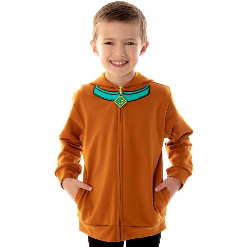 Scooby-Doo Boy's Full-Zip Plush 3D Face Costume Look A Like Hoodie, 5 of 7