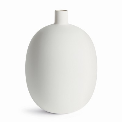 Plum & Post Barclay Butera Sandbar Vase Large - White/Taupe Stoneware