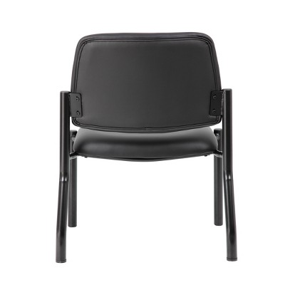 Sleek 400lb Capacity Armless Guest Chair in Antimicrobial Black Vinyl