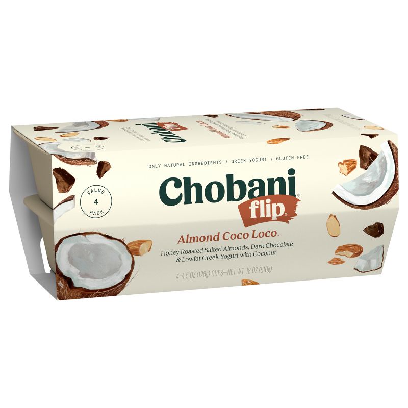 Chobani Flip Chocolate Almond Coco Loco Greek Yogurt - 4ct/4.5oz Cups, 3 of 14