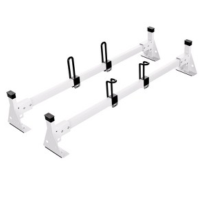 VEVOR Trailer Ladder Rack, 54" 2 Crossbars Ladder Roof Rack, Heavy-duty Steel Van Roof Ladder Rack, 600 lbs Capacity Van Ladder Rack, White - 1 of 4