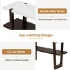 KTMBDW Console Table, 2 Tier Entryway Table with Storage Shelves and Marble-Effect Top, Narrow Sofa Tables for Living Room, Foyer, Hallway, Entrance - 4 of 4